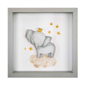 Παιδικό Χειροποίητο Ξύλινο Καδράκι Με Θέμα Ελέφαντας